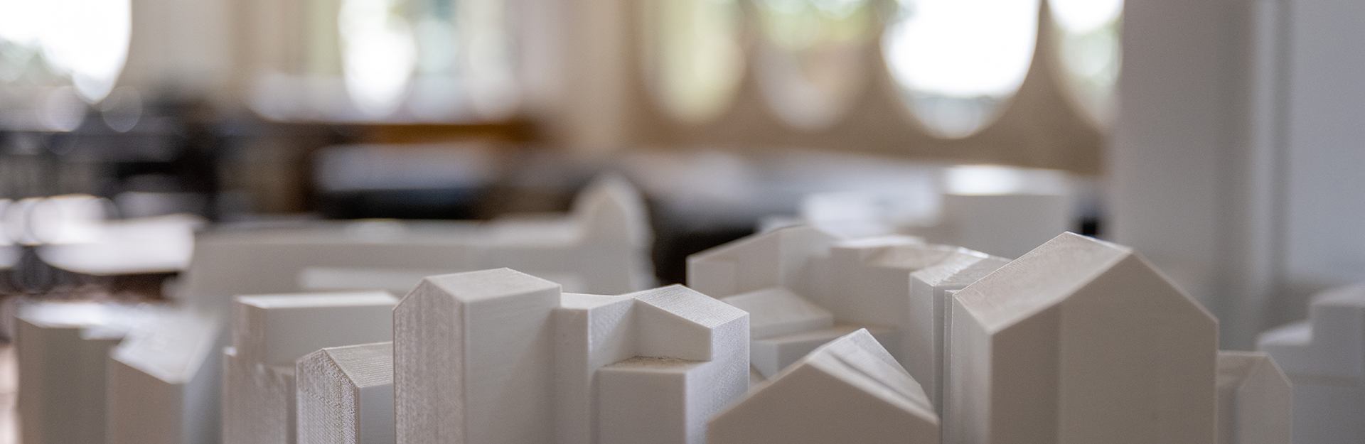 Image of white architectural models