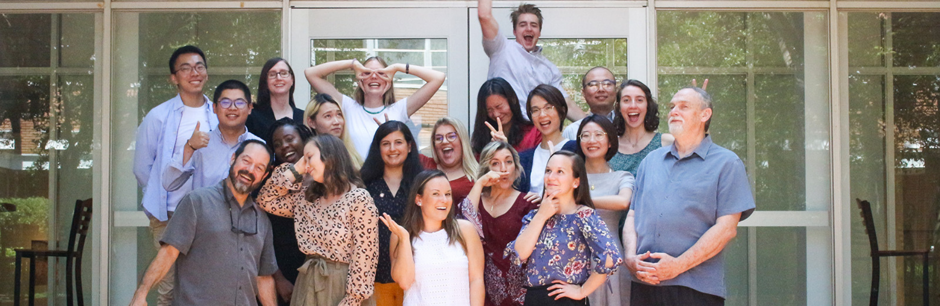 group of students smiling and laughing