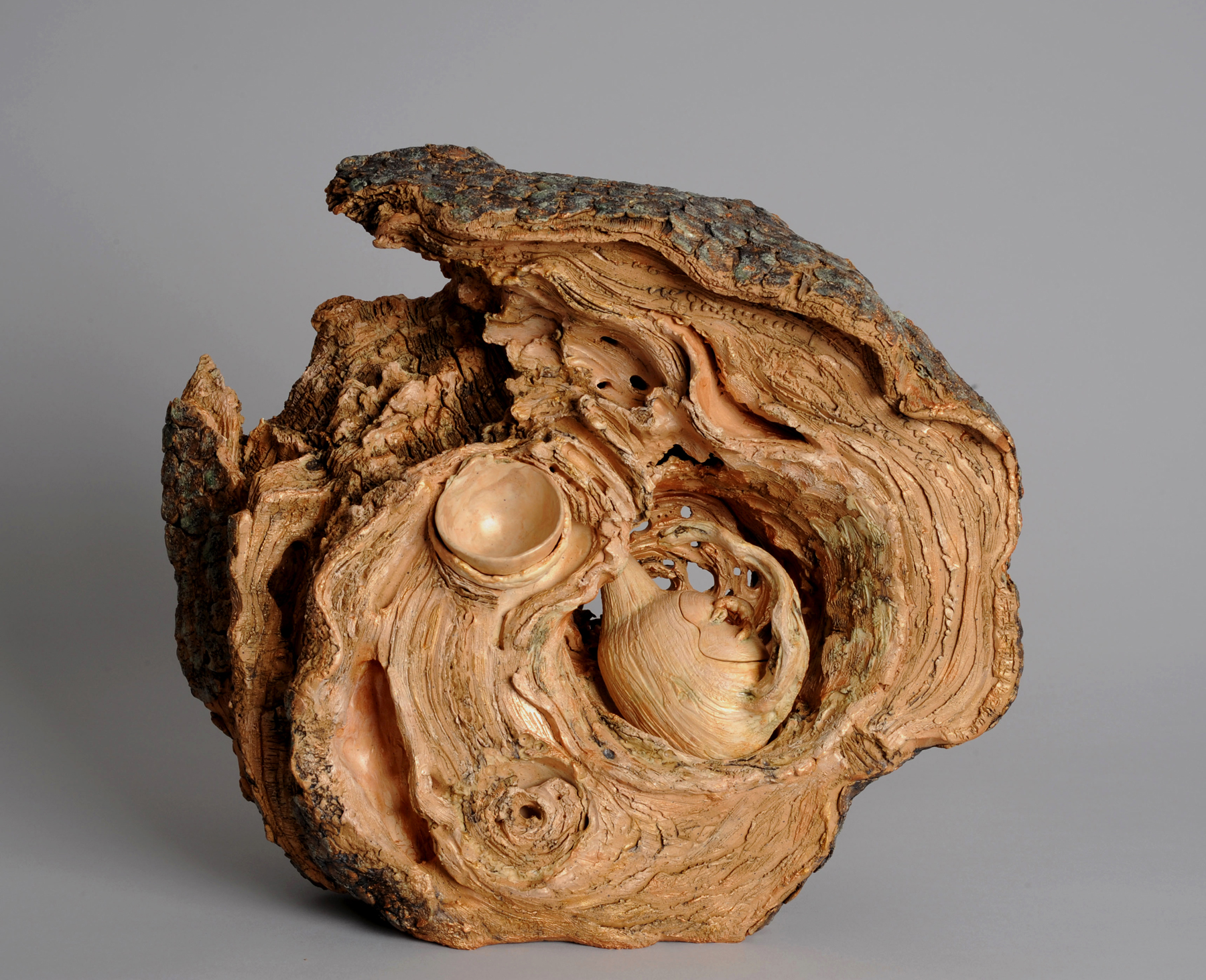 Elizabeth Keller | MFA 1992 | Heartwood Tea | Mixed stoneware, metallic oxide washes, enamels