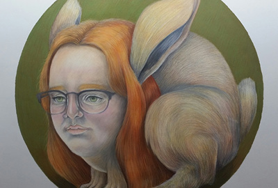 John Hilton | MFA 2002 | Run Rabbit Run | Pastel on Paper