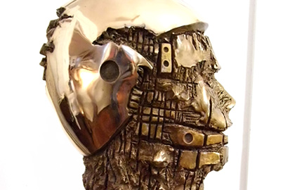 Winston Wingo | MFA 1980 | Large Techno Head | Cast hydrocal