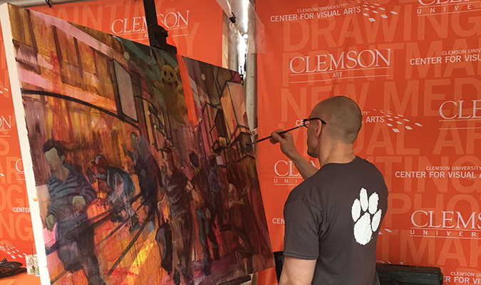 Image of a student from painting studio