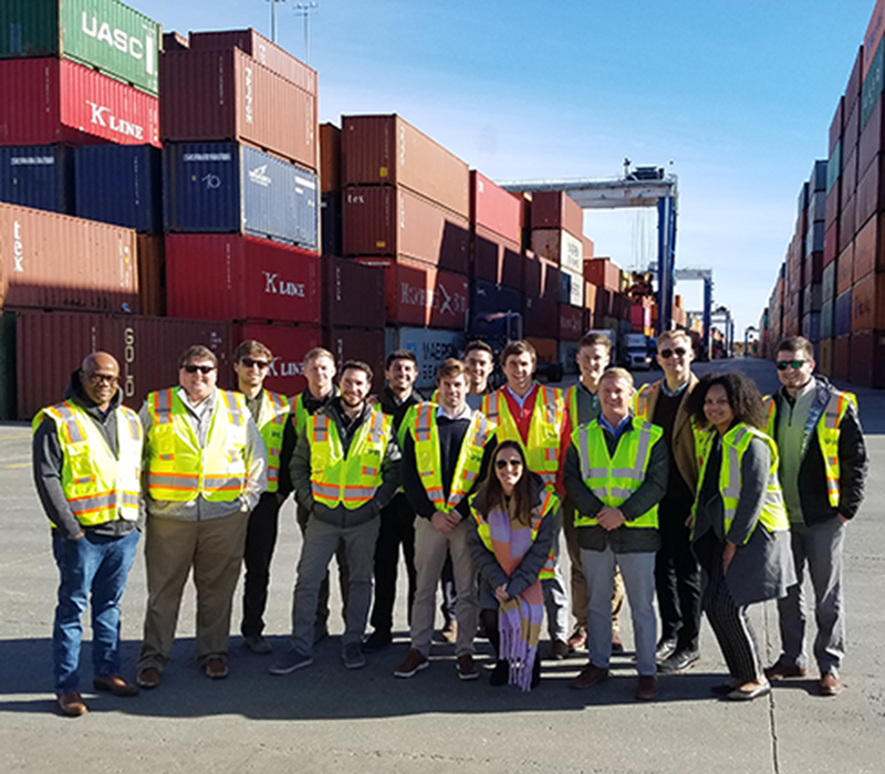 MRED students touring the Inland Port in Spartanburg, SC.