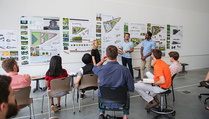 Picture of students in architecture classroom