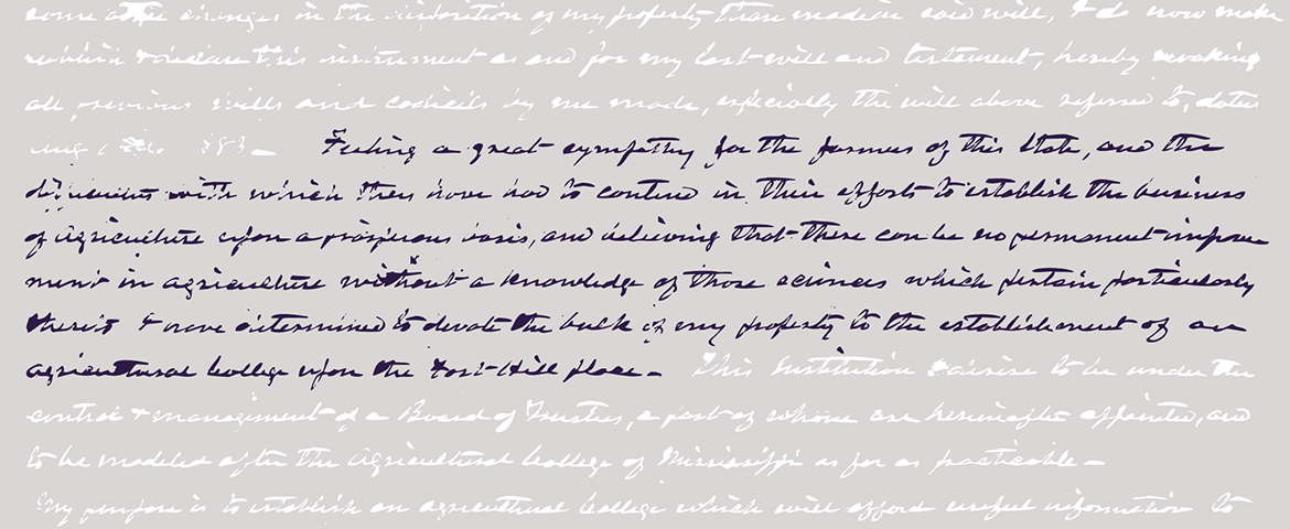 image of the script handwriting from a portion of thomas green clemson's will