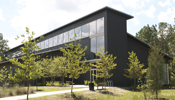 building entrance of Baruch Institute of Coastal Ecology and Forest Science