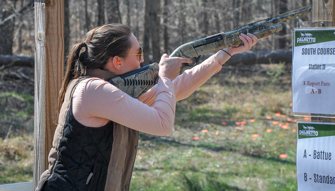 Female participant at clays for CAFLS