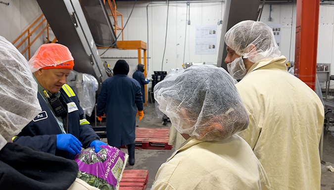 students touring in a factory