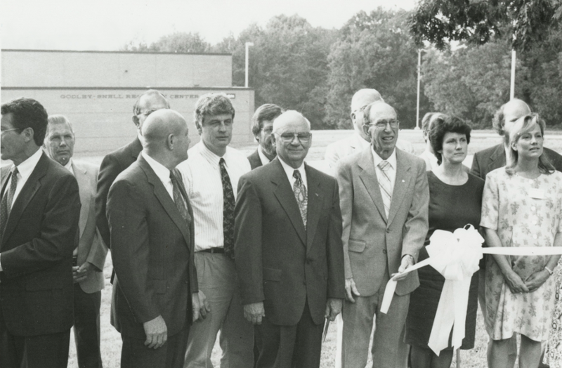 group photo from Godley Snell Research Center dedication, 1995