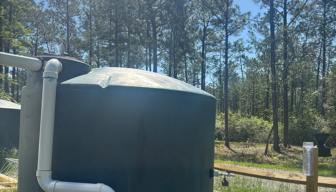 cistern in a field
