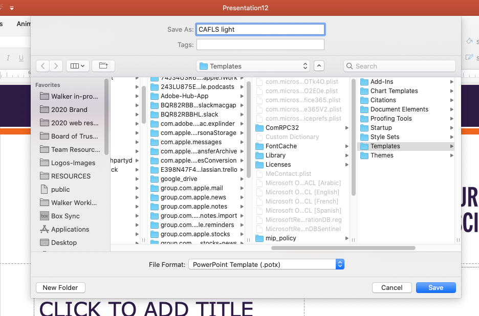 Mac save as power point tamplate screenshot
