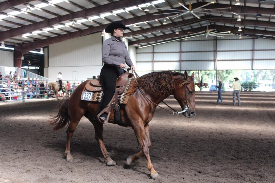 Female riding western style