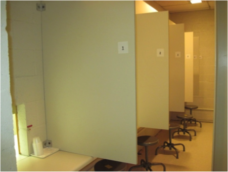 individual booths in the sensory lab