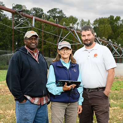 three agents in a field