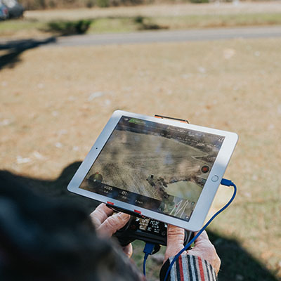 iPad screen of a field