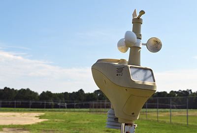 weather antenna in a field