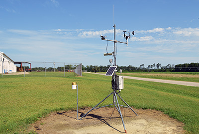 weather antenna in a field