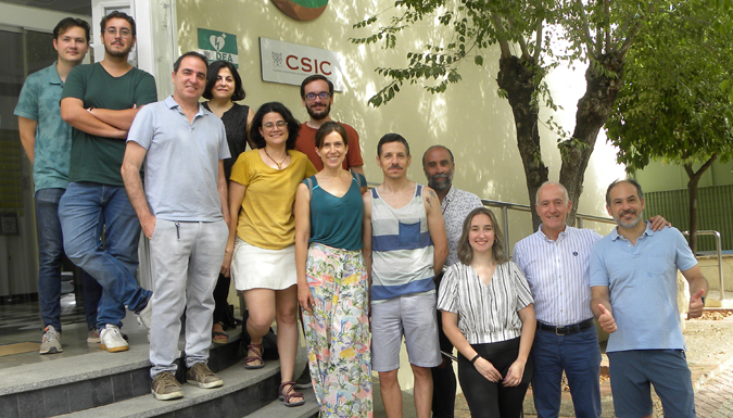 Patrick Belk with group of peers at Spanish government ecophysiology lab
