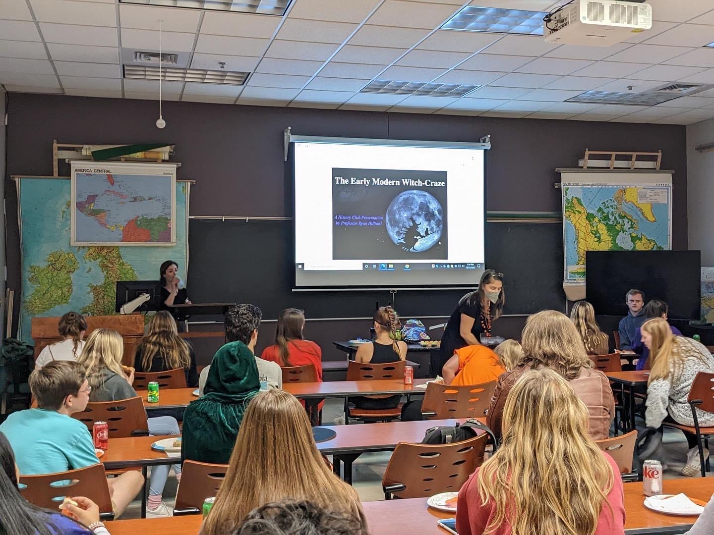 students at a history club event