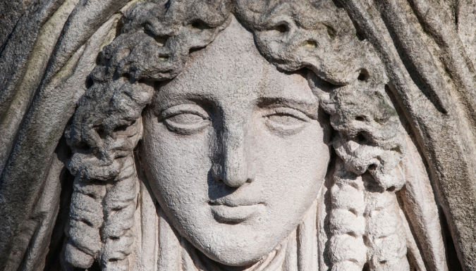 A face carved from stone