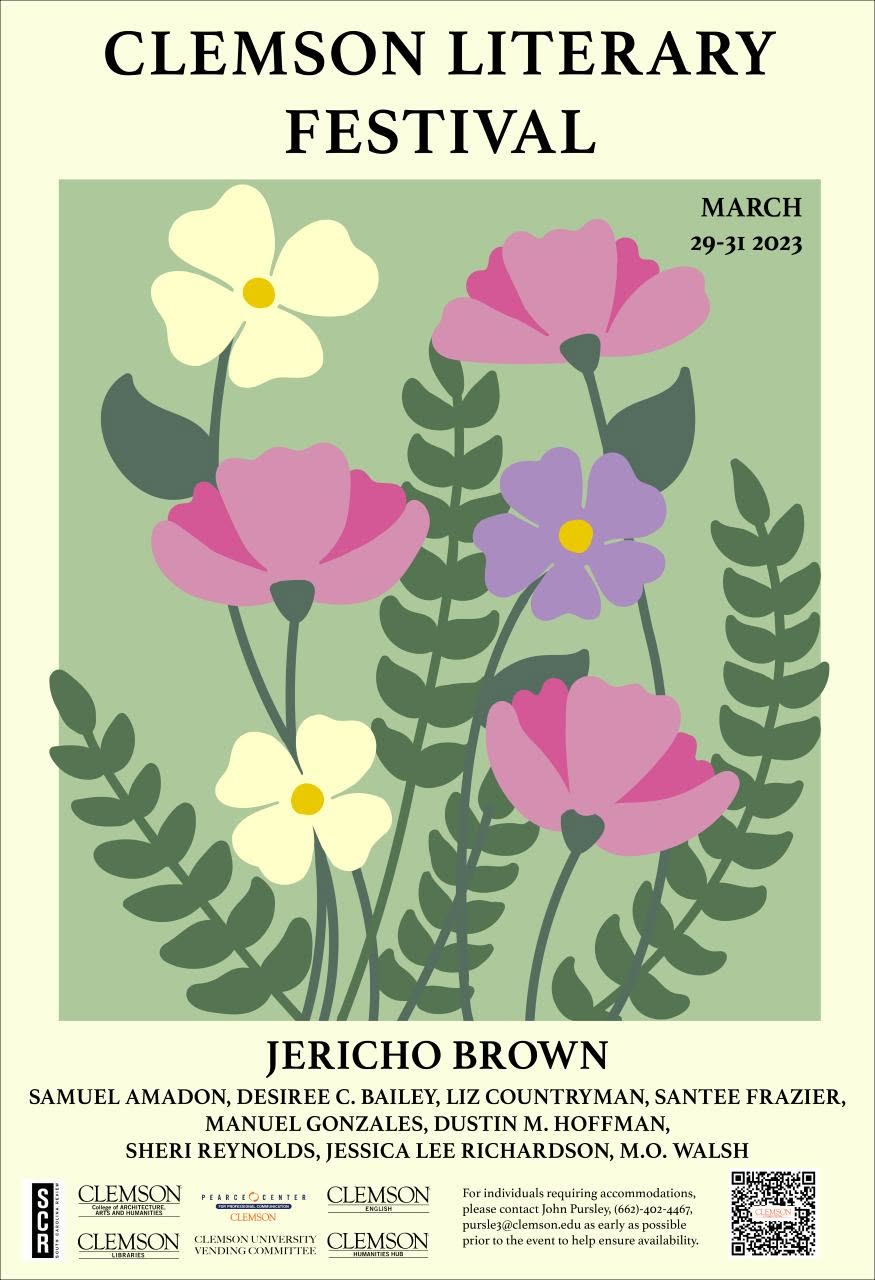 Clemson Literary Festival 2023 poster.