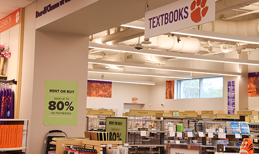 Textbooks section of the bookstore