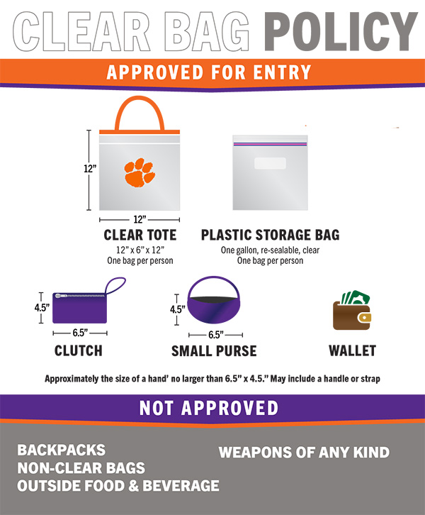 Clear bag policy infographic full text linked below