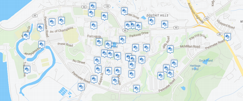 Example of accessible parking map on TigersCommute.com