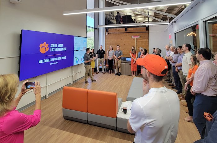 Clemson Department of Communication social Media Listening Center 