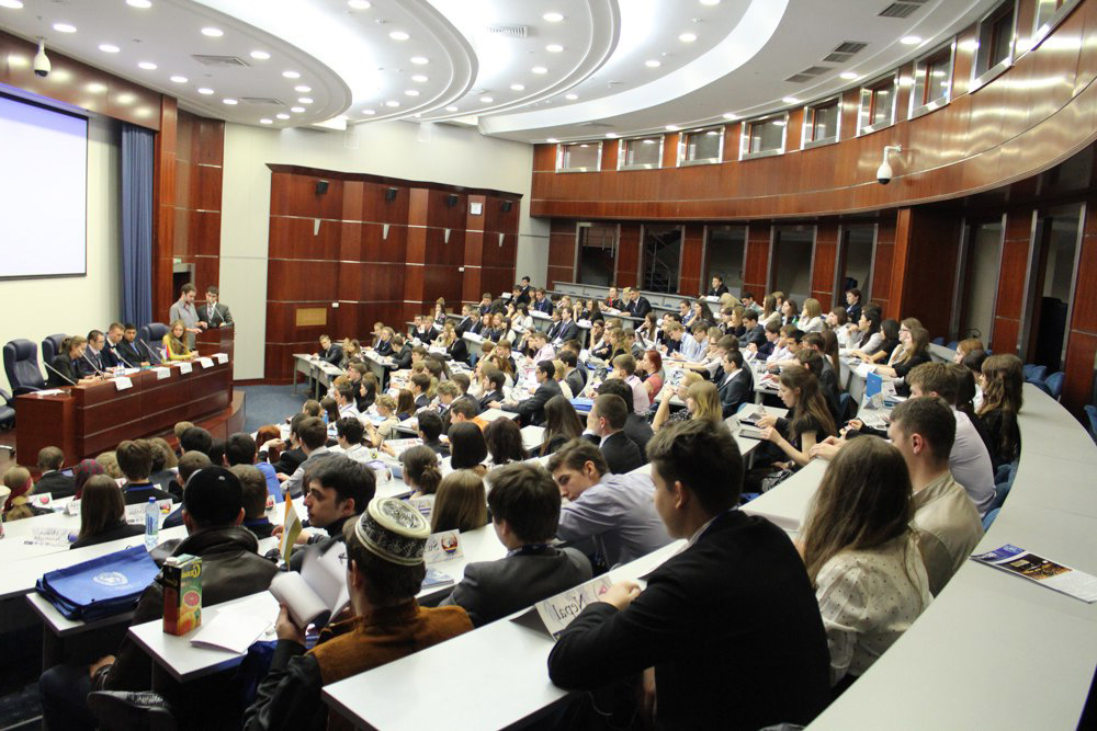 Image of student in a room at the UN building