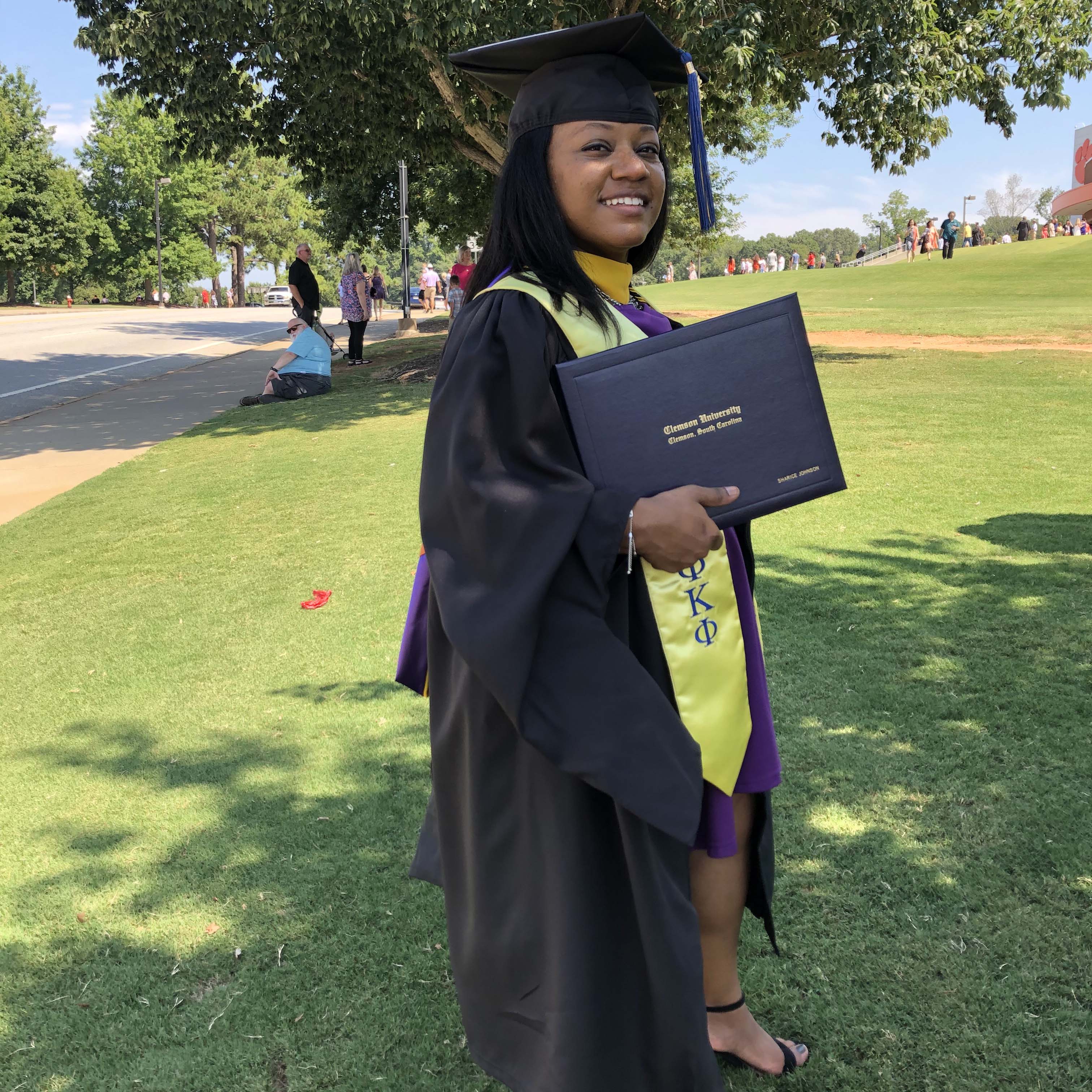 Clemson YDL alumna Sharice Johnson on graduation day.