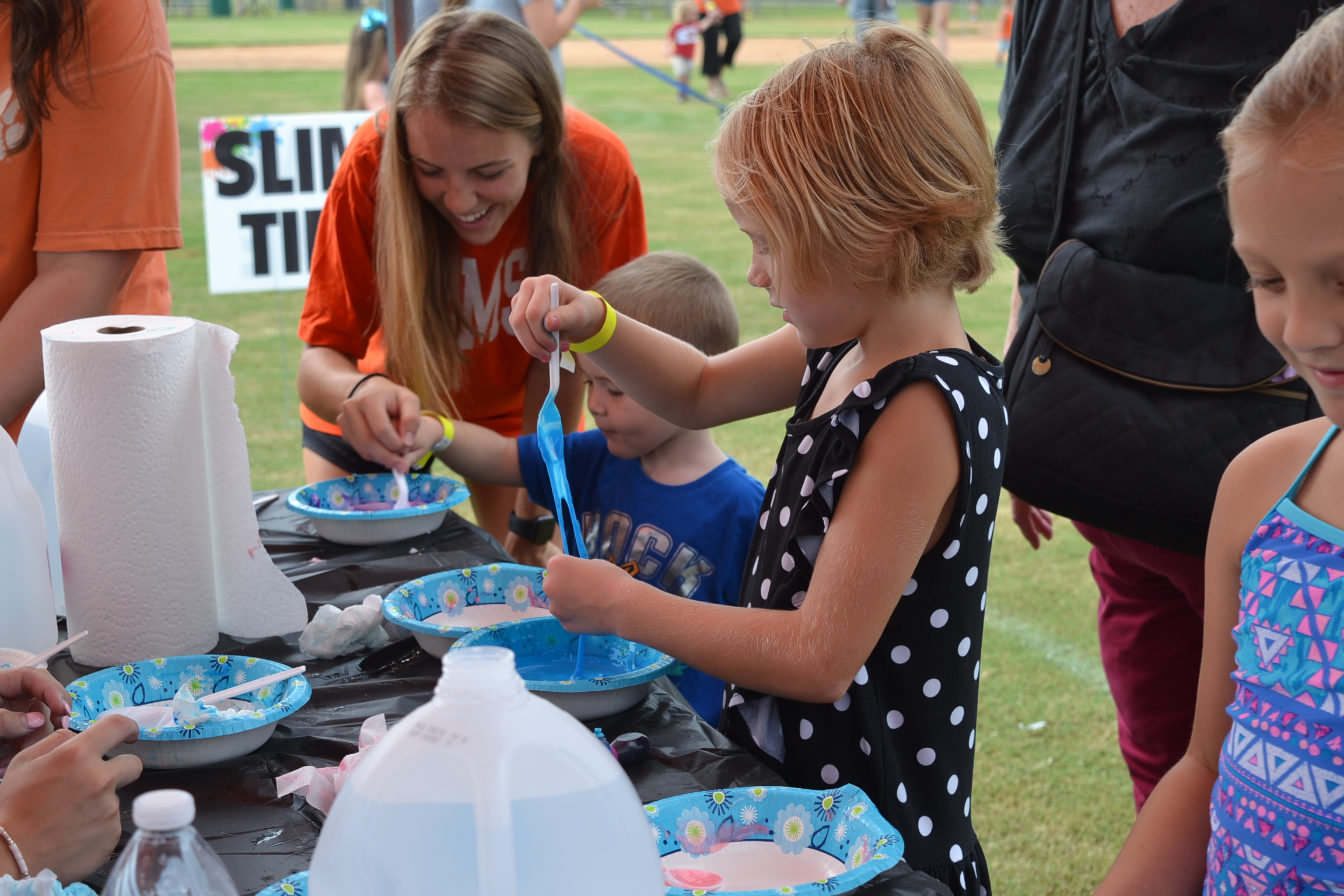 Photo of children making slime.