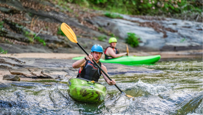Picture of students kayaking.