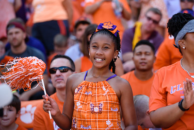 Little girl at Clemson football game.