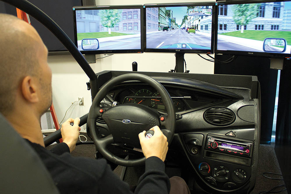 Image of a driving simulator