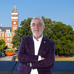 Brian Voss standing in front of Tillman Hall.