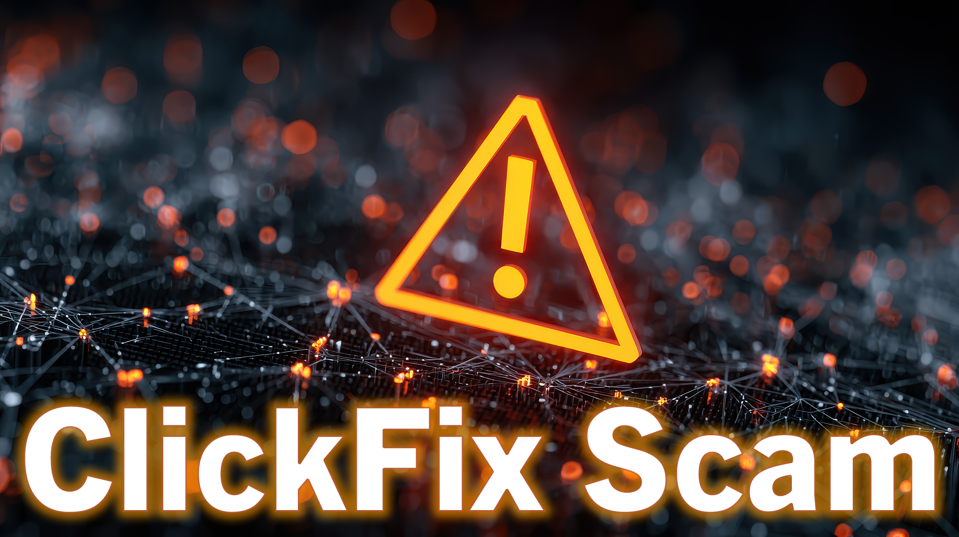 Alert symbol with text saying ClickFix Scam