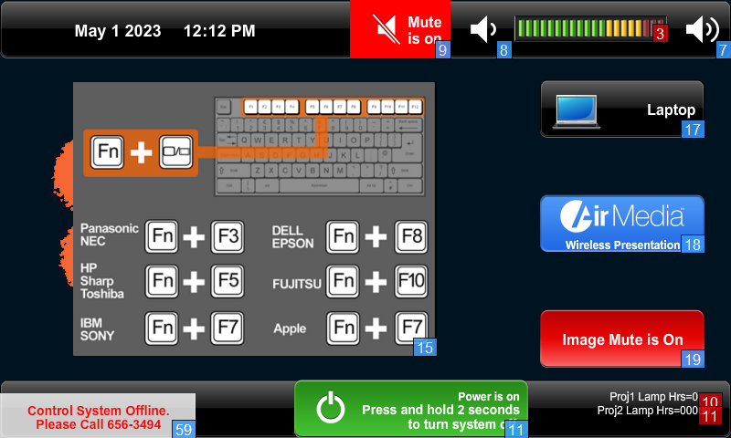 Software Room Touch panel Config