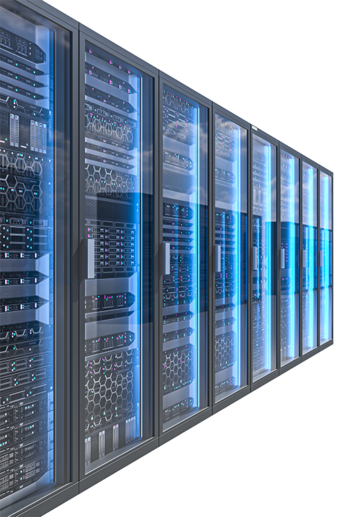 A row of server racks
