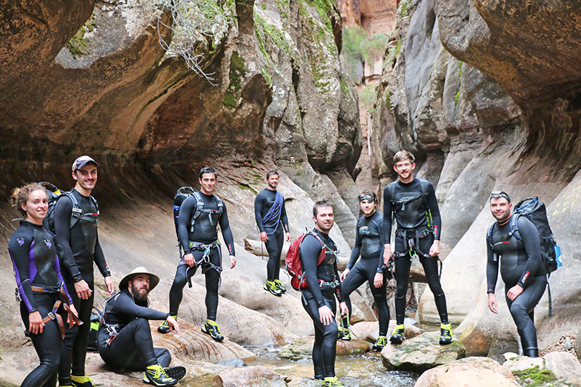 Group in cave