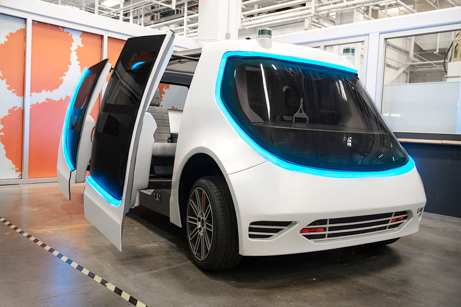 DO10 vehicle sits with doors open in the CU-ICAR facility