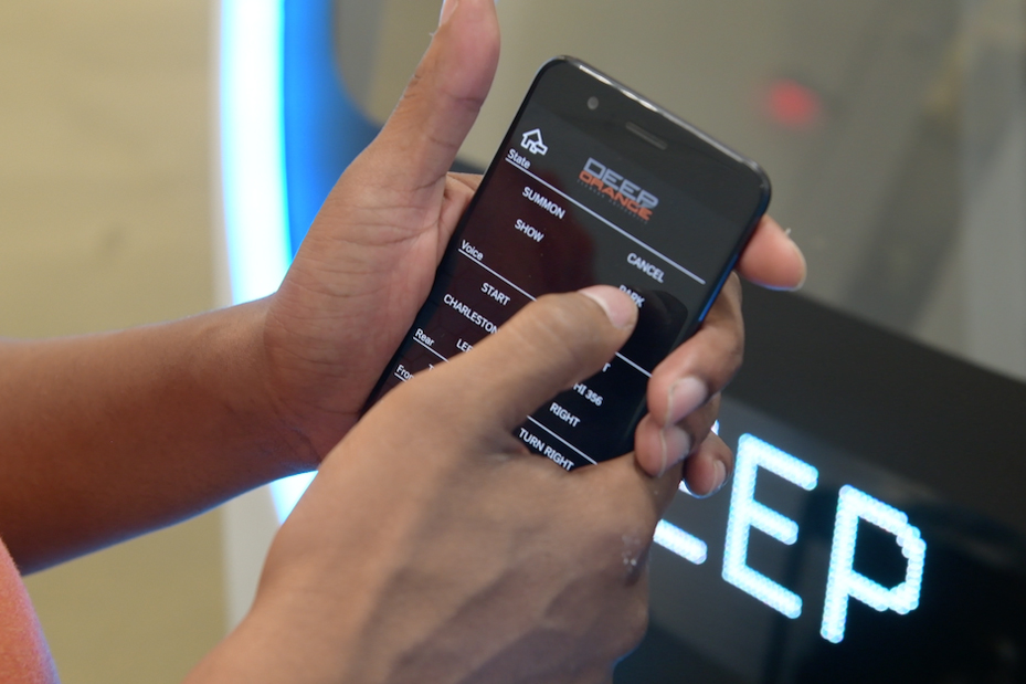 Closeup of mobile app used to monitor vehicle conditions