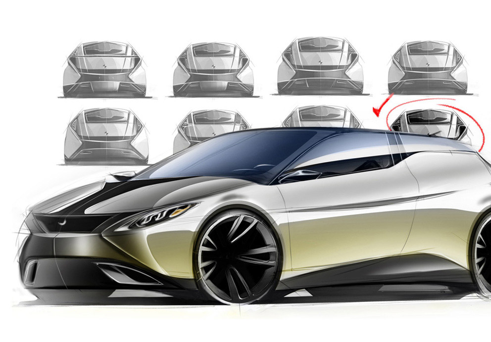 Conceptual drawings of an automotive vehicle