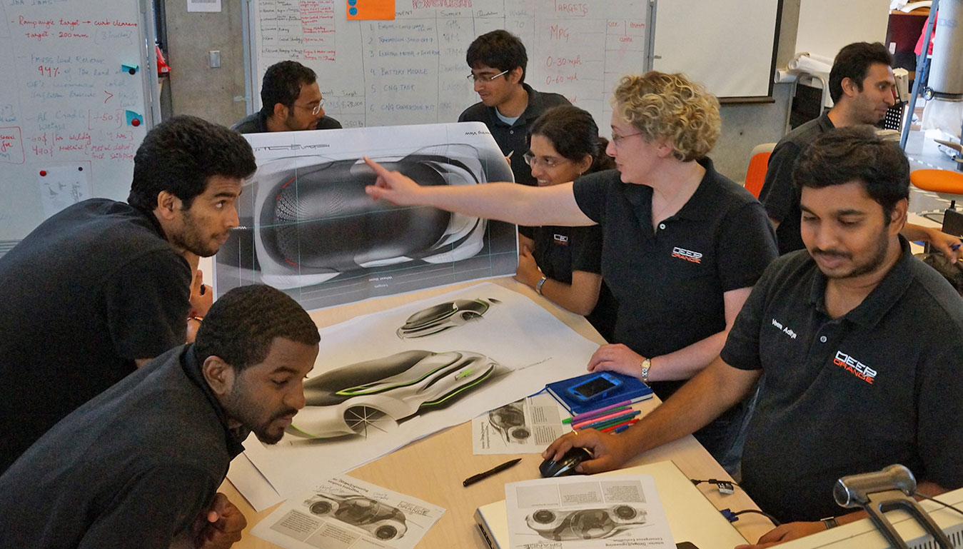 Members of a Deep Orange Team discuss concepts