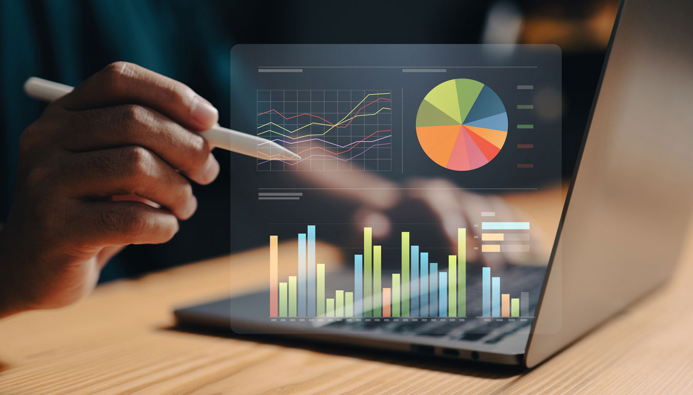 Graphs displaying analytics of the marketplace