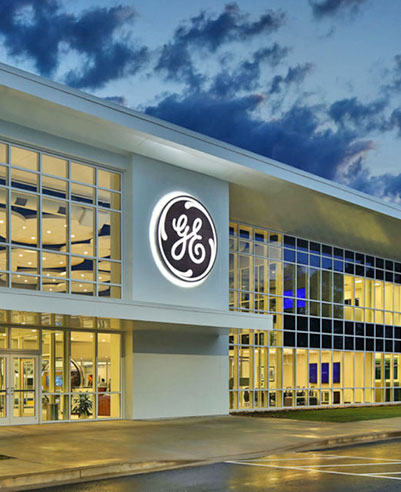 Exterior of GE building on CUICAR campus.