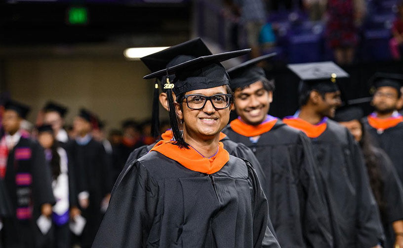 Graduates at ceremony.