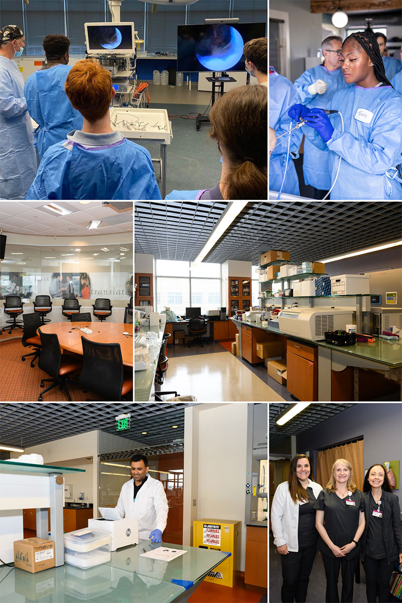 Collage of teaching, facilities, and people at CUBEInC
