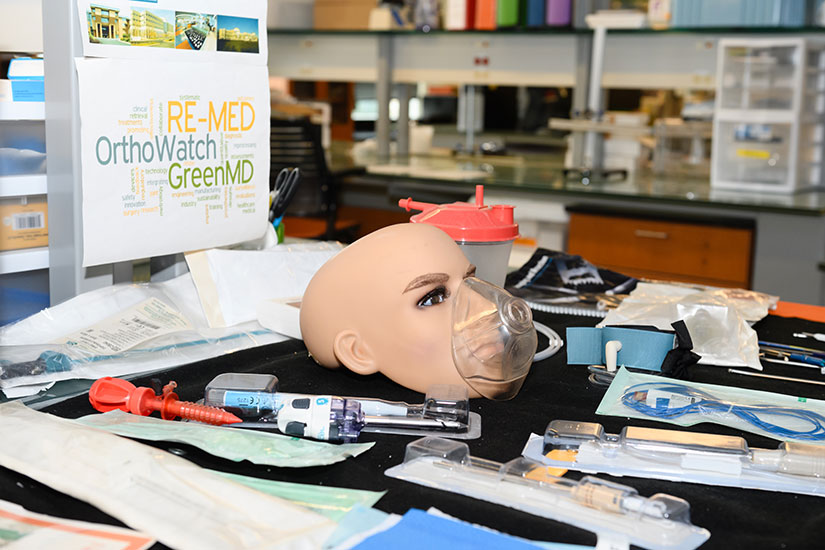 Close-up of materials used in Re-med and GreenMD lab