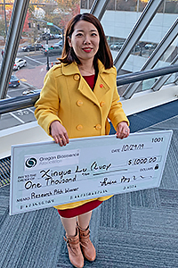 Research winner with check